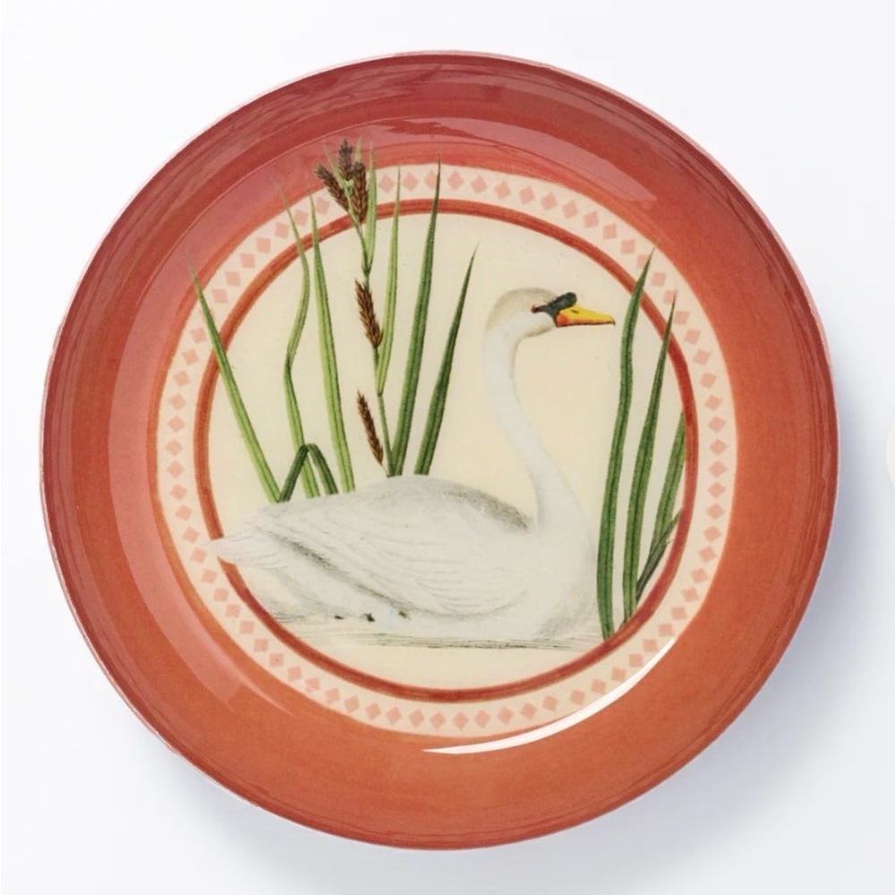 Roomytown Enamel Swan Decorative Tray